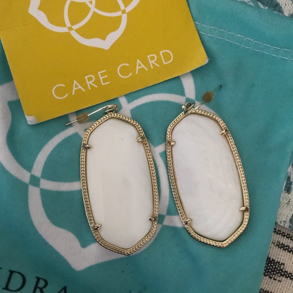 Kendra Scott opal white Danielle earrings